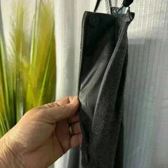 Talbots Women’s 12W Gray Wool Trousers Side Zip Wide Leg Made In Italy Pants - Picture 4 of 13